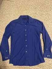 Tommy Hilfiger Button Up Blue Polka Dot Dress Shirt Mens Sz. Medium 15.5 32/33 