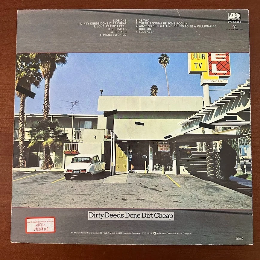 AC/DC – Dirty Deeds Done Dirt Cheap ©UNK Made in Germay – Atlantic – ATL 50 32