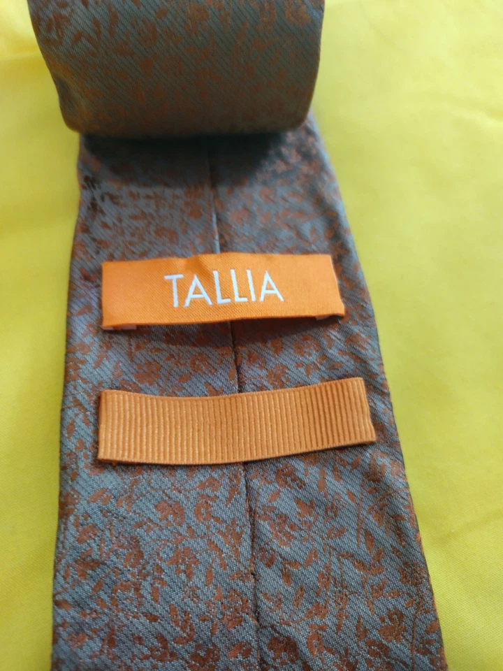 Corbata de seda para hombre estampado Tallia naranja Foto 2 de 2