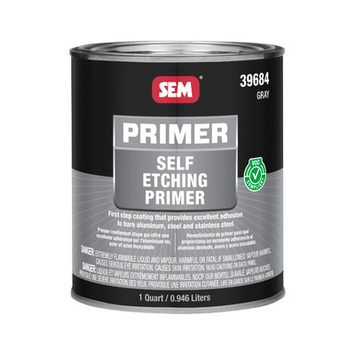 SEM 39684 Gray Self Etching VOC Auto Body Primer Quart