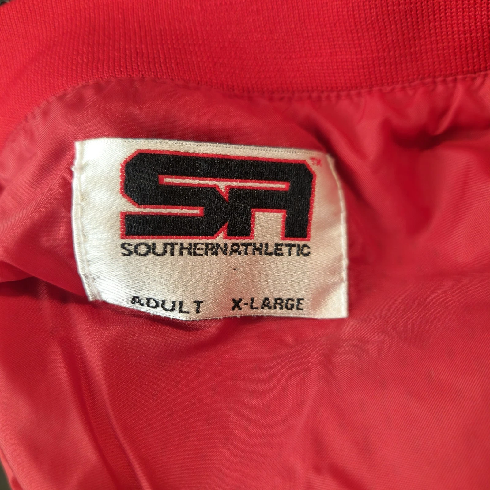Vintage Southern Athletic Windbreaker Jacket Men XL Red Nylon Athletic V Neck - product detail image 5