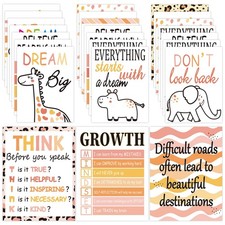 12 Simply Safari Jungle Inspirational Quotes Posters for Classroom Decor Sign...