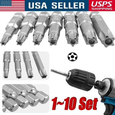 Security Torx Bit Set + Hex Key Allen Bit Set - For Power Drill & Impact Driver