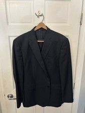Saks Fifth Avenue Black Suit Jacket Ermenegildo Zegna Fabric 48R Wool/Silk