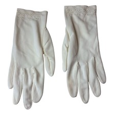 Vintage Miss Aris Stretch 100 Nylon Ladies Driving Gloves OS White Layer