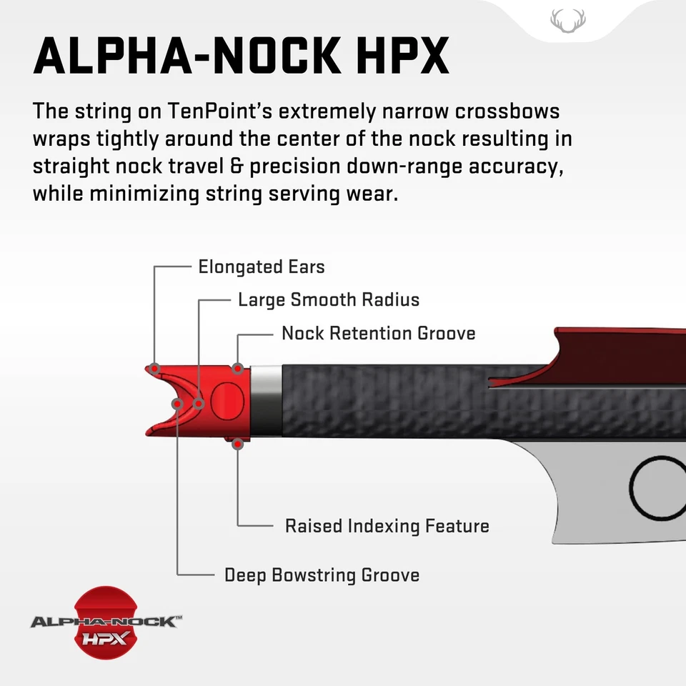 Alpha-Nock HPX, Rojo - Pack de 12 - Compatible con todos los TenPoint y Wicked Ridge C Foto 2 de 3