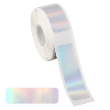 1.6x0.5" Holographic Thermal Label Stickers, 160 Tape/Roll Silver