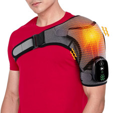 Electric Heating Vibration Massage Shoulder Pad Brace Heat Therapy.