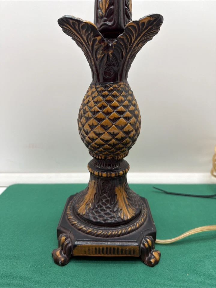 "Lámpara de mesa única de metal con base de piña muy única 30""" Foto 2 de 4