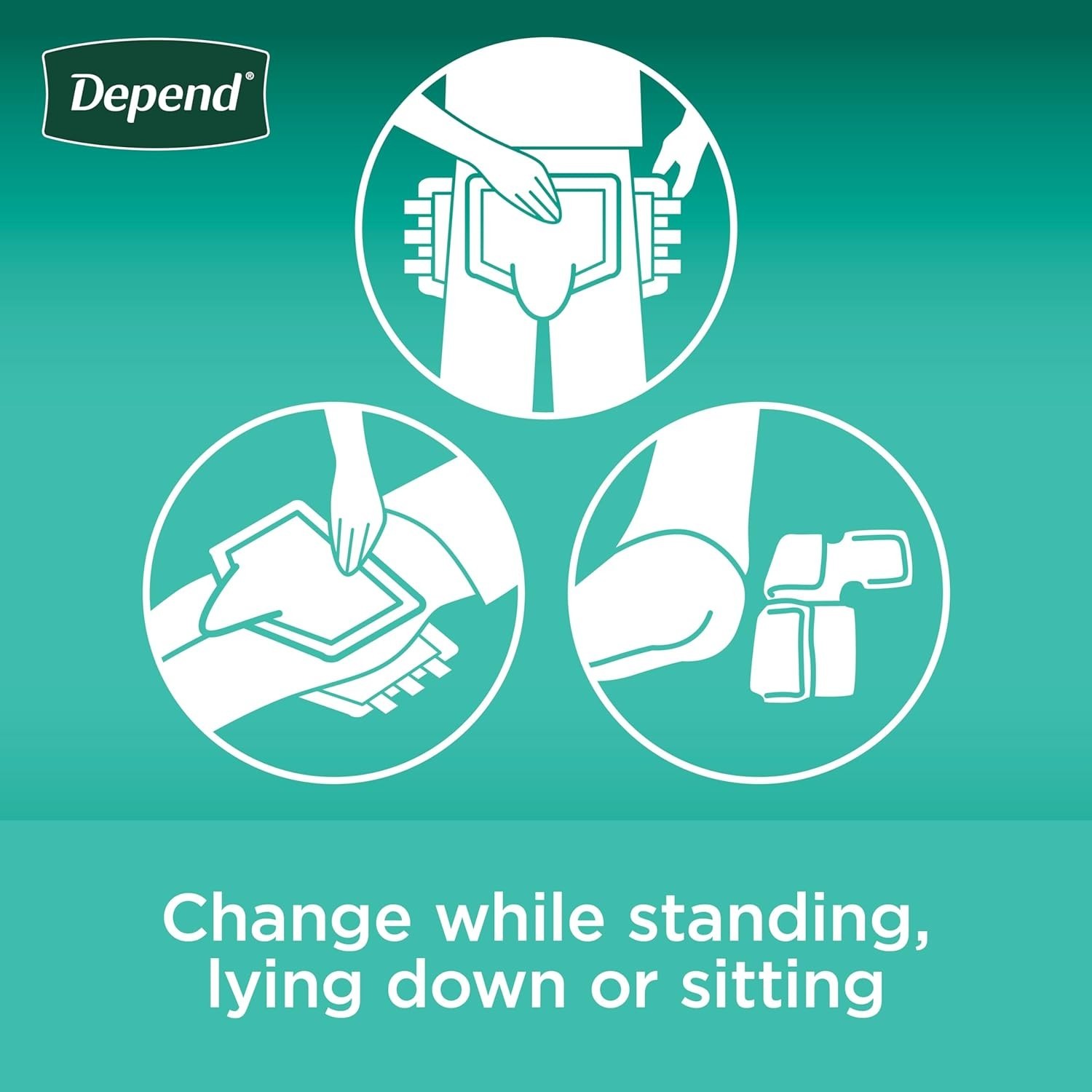 Depend Adult Diapers with Tabs, Incontinence Protection Small 60 Count