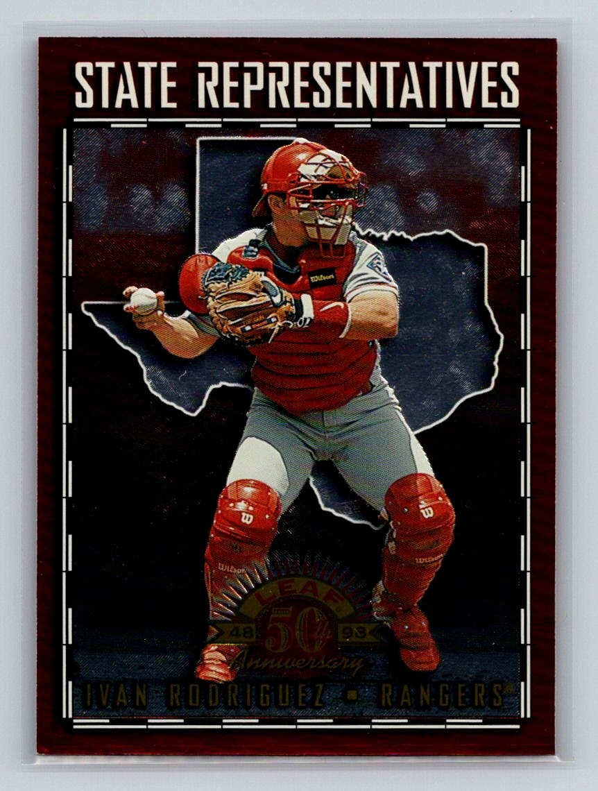 1998 Leaf State Representatives Ivan Rodriguez #21 Rangers #0244/5000