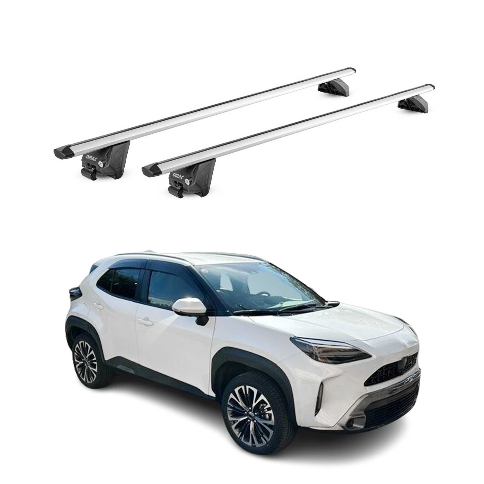 Barres de toit alu gris pour Toyota Yaris Cross 2021-2026 de 120cm