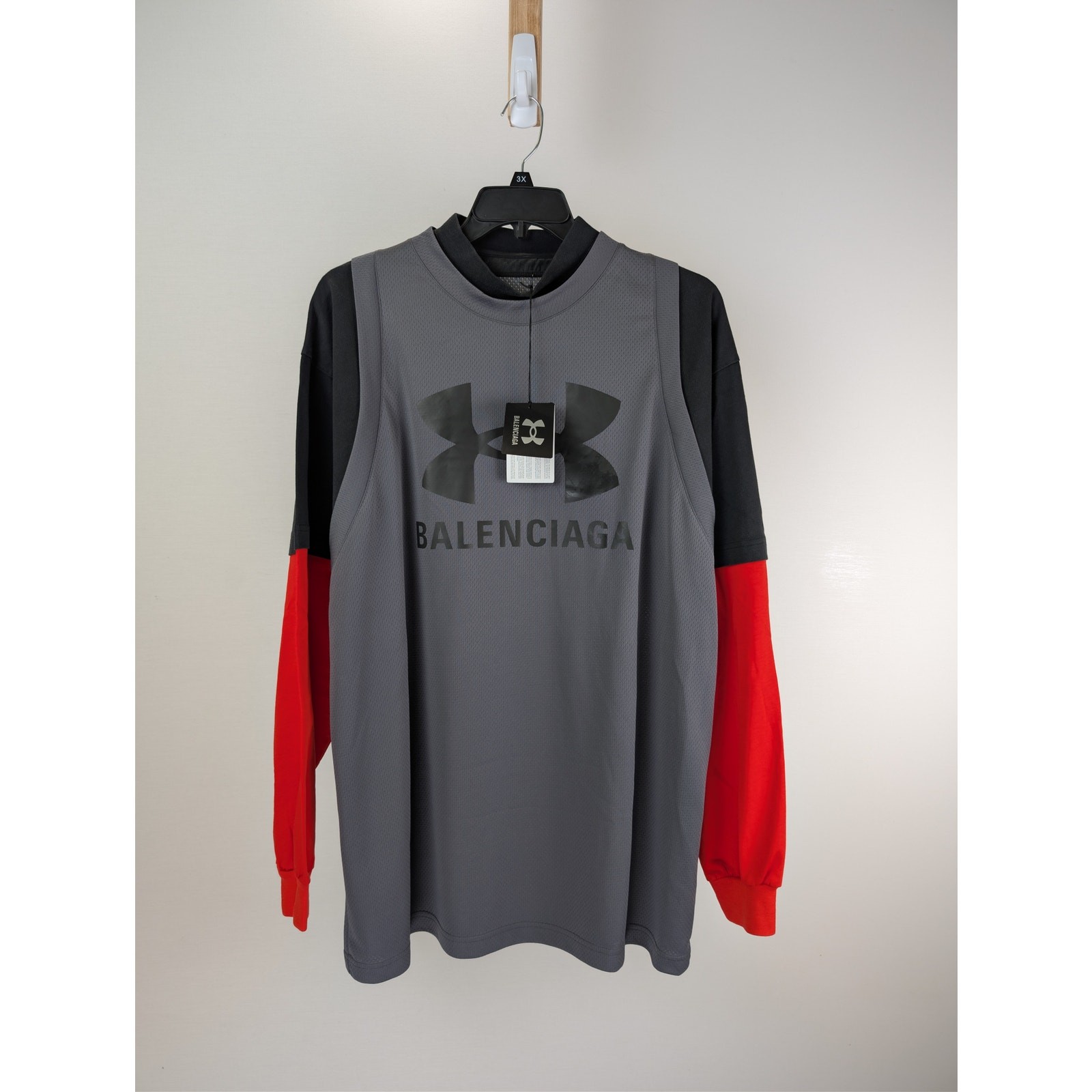 Balenciaga x Under Armour Sporty Mesh UA Triple Layered T-Shirt Castle BNWT 2