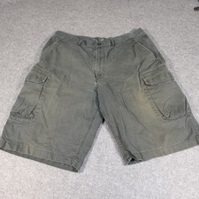 DKNY Mens Cargo Shorts Faded Black Cotton Twi...