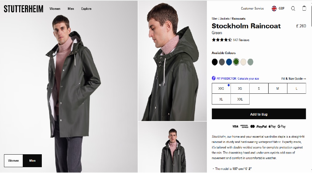 Lightweight Raincoat Stutterheim Size Chart Stockholm Lightweight
