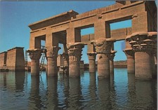 Egyptian of Isis Temple at Philae, Asswan Flooded View Postcard 4x6 UNP Egypt