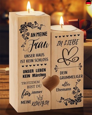 Geschenk für Ehefrau, Kerzenständer Mit Ich Liebe Dich Geschenke für Sie Lieblin