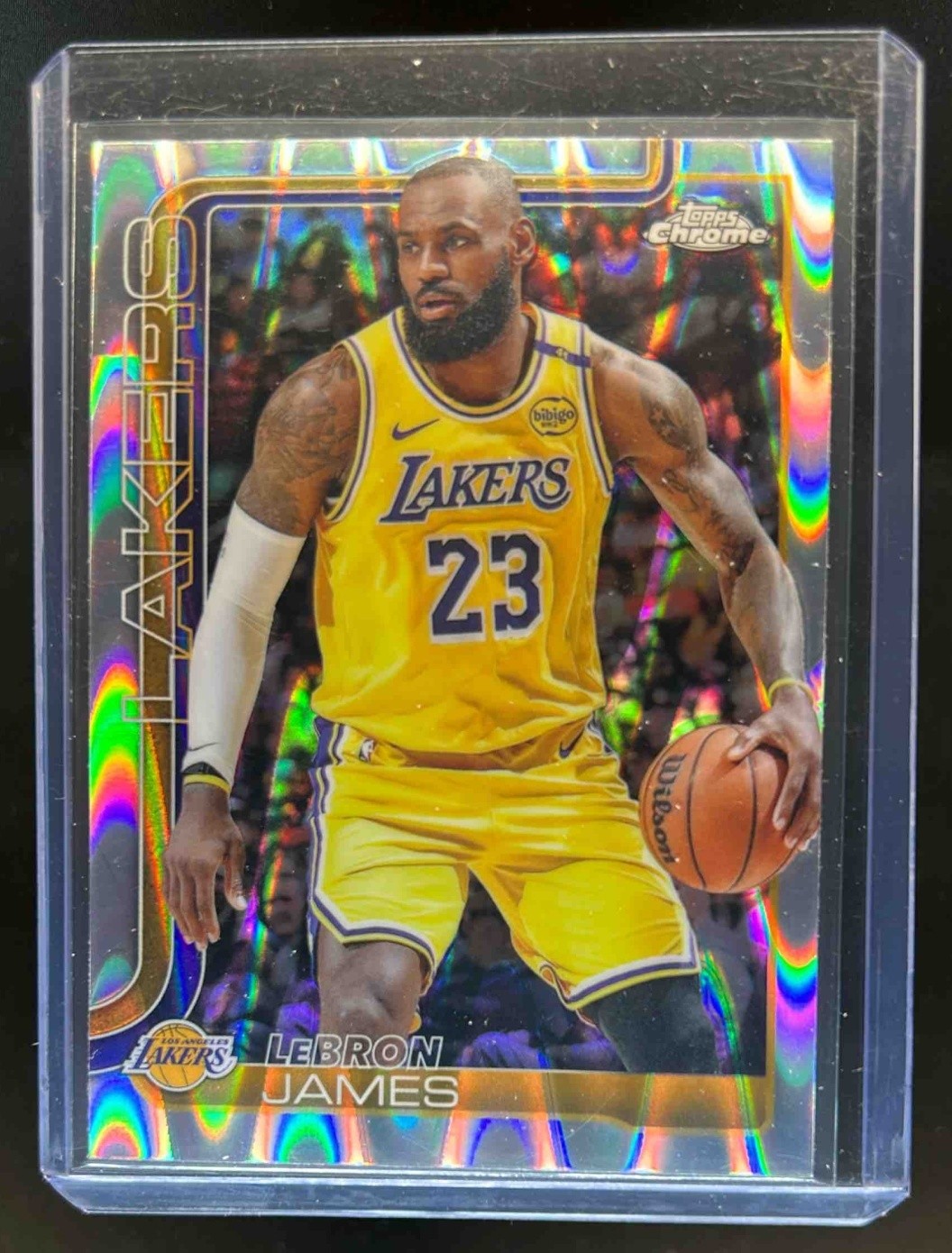 2025-26 Topps Chrome LeBron James RayWave Refractor #127 Lakers