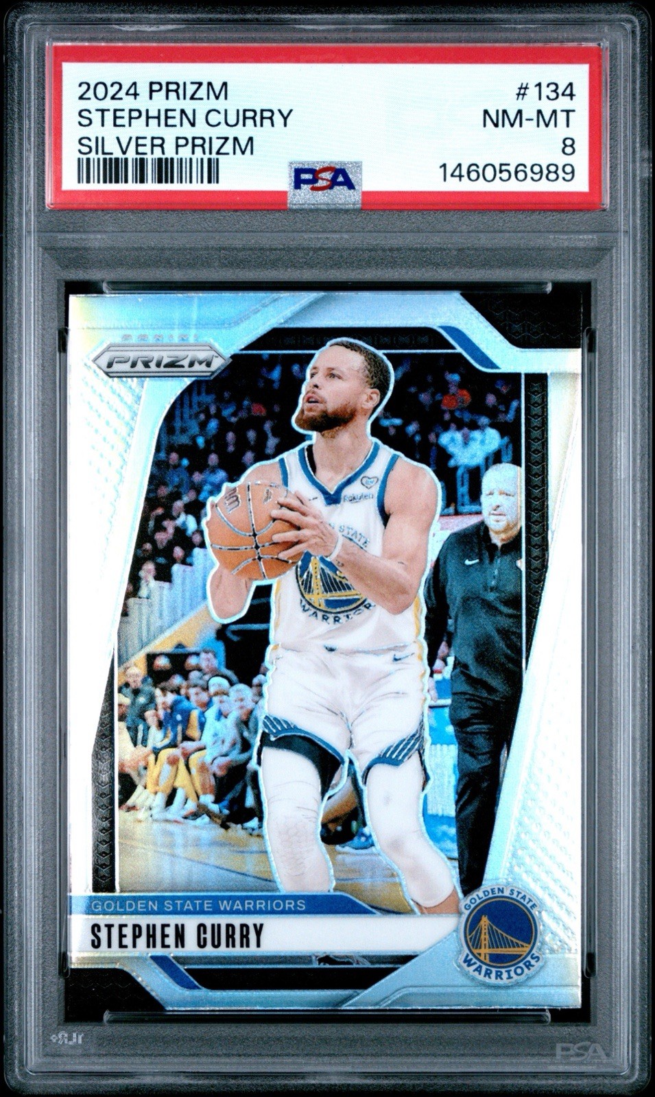 2024 PANINI PRIZM 134 STEPHEN CURRY SILVER PRIZM PSA 8 — WARRIORS