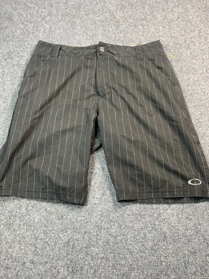 Pantalones Cortos Oakley Para Hombre 31 Negros Rayas Informales Exterior Bolsillos Cinturón Lazos Foto 2 de 4