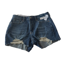 Old Navy High-Rise OG Straight Shorts Sz 12 Ripped Cut-Off Jean Juniors Girls