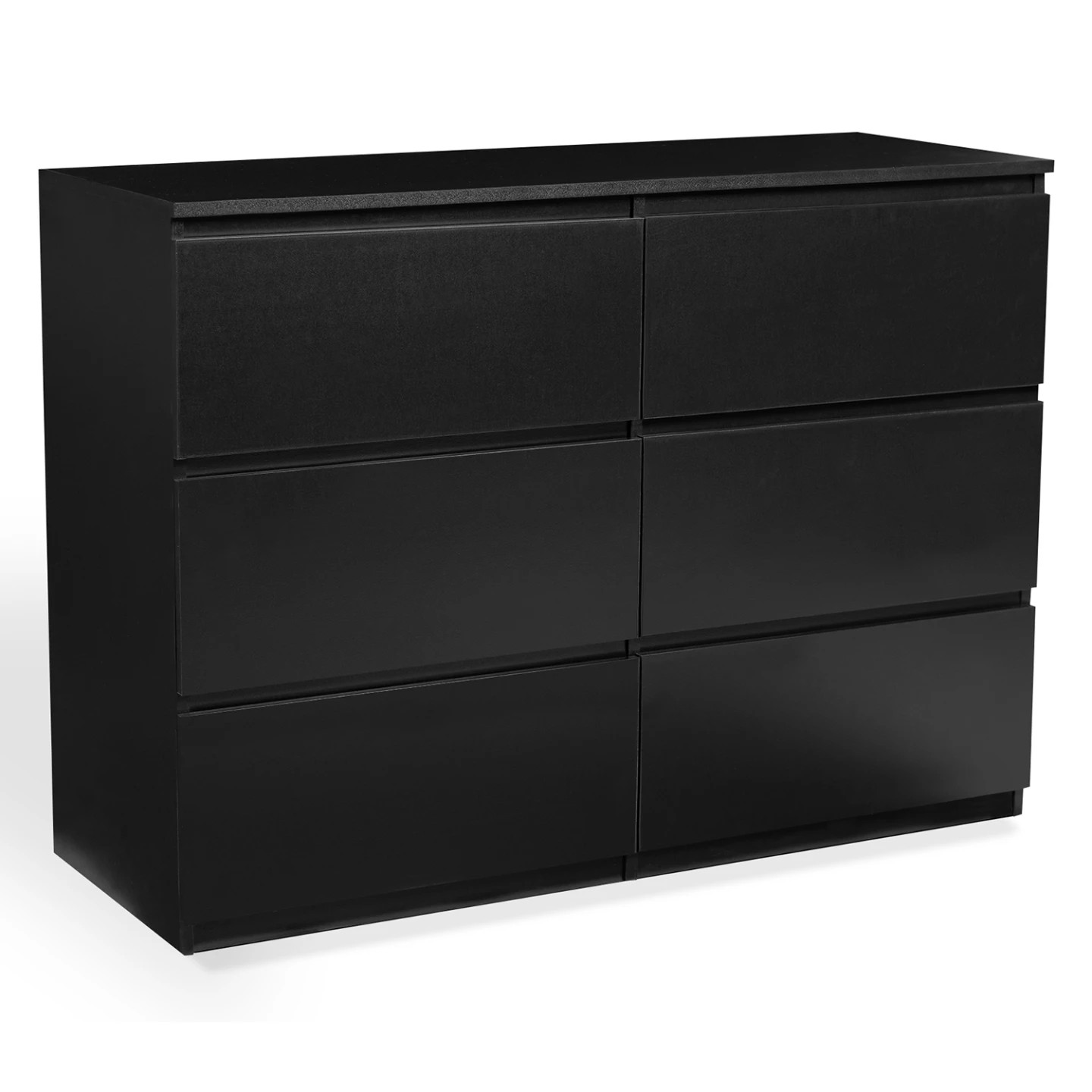 Commode 6 tiroirs TOMI bois noir 110 cm pour organiser un dressing chic
