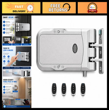 Keyless Entry Hidden Door Lock with 4 Remotes  Electronic Deadbolt, Invisible D