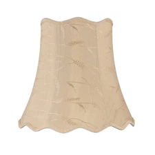 34066 Transitional Scallop Bell Shape Spider Construction Lamp Shade in Oatme...