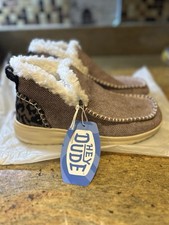 Hey Dude Women  s Size 8 Denny Leopard Brown
