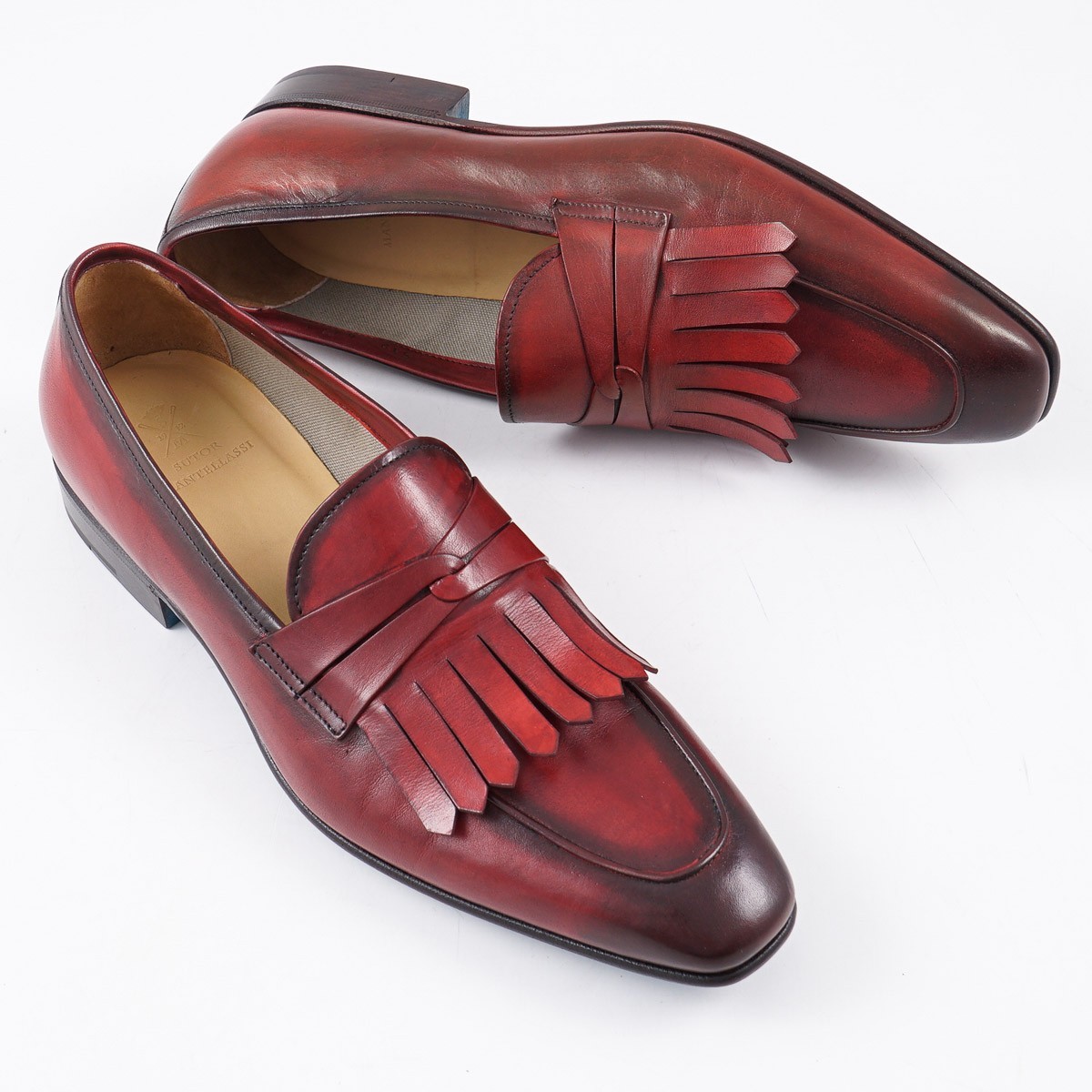 SUTOR “MANTELLASSI” Italian Designer Leather Loafers Vintage Sutor Mantellassi Leather Loafers - Caramel Brown  main image 2