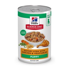 Hill's Science Diet Puppy Wet Dog Food, Chicken  Vegetables, 12.8 oz. Cans, 12-