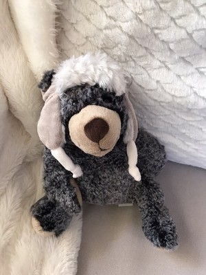 Dollibu Black Gray Bear with Hat Plush Stuffed Super Soft 8'' Big Bear Lake