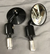7/8" bar-end moto side view rear view mirror set universal USED