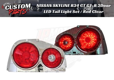 NISSAN SKYLINE R34 GT GT-R 2Door LED Tail Light Lamp LH RH Set Red