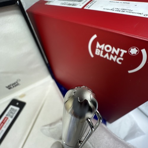 $1730 MSRP - Montblanc 113621 Red Signature Fountain Pen Fine NIB Au750 - Picture 8 of 14
