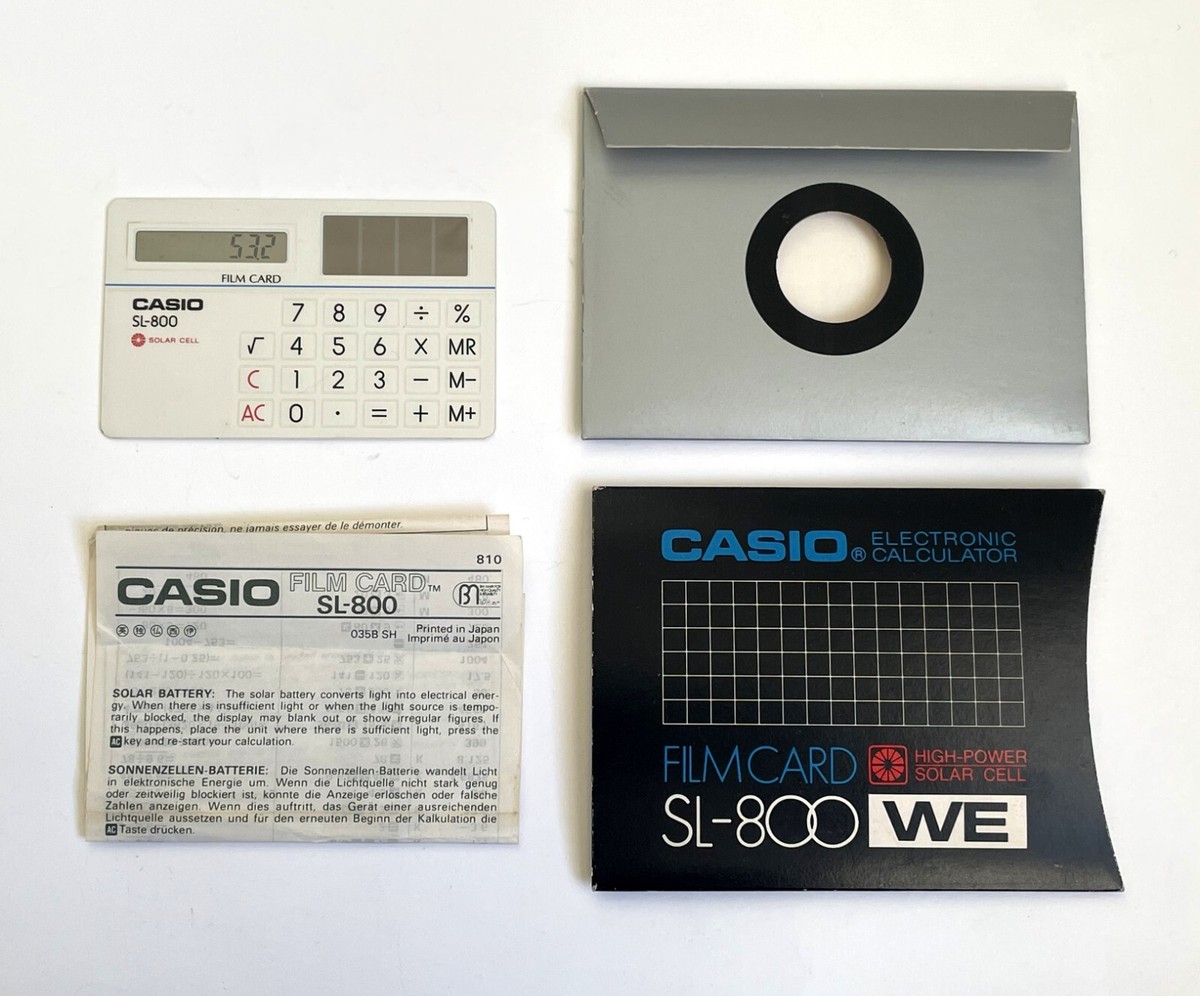 世界最薄 1983年4月 CASIO FILM CARD 電卓 SL-800 Virtual Museum of Calculators
