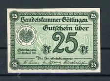 Göttingen 25 Pfennig Emergency Money Thick Paper 2/20513