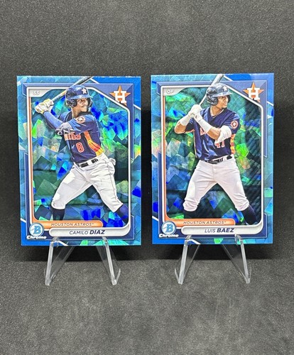 2024 Bowman Draft Astros Lot(4) Parker Smith Sky Blue /499 & Sapphire, Diaz Baez - Picture 4 of 4