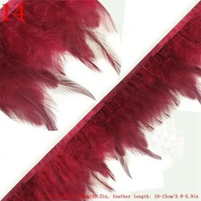 1M Rooster Feather Trimming Fringe Ribbon Cloth Bag Decor DIY Craft 10-15cm