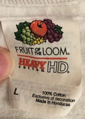 Fruit of the Loom Heavy Cotton HD Blank White T-Shirt Size