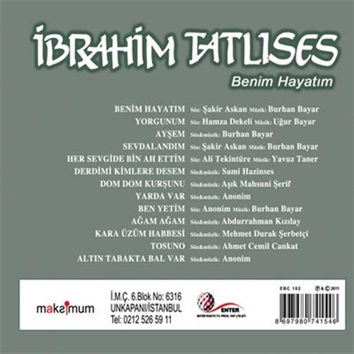 Ibrahim Tatlises Benim Hayatim Türkisch Folk & Arabesk Musik CD - Bild 2 von 2