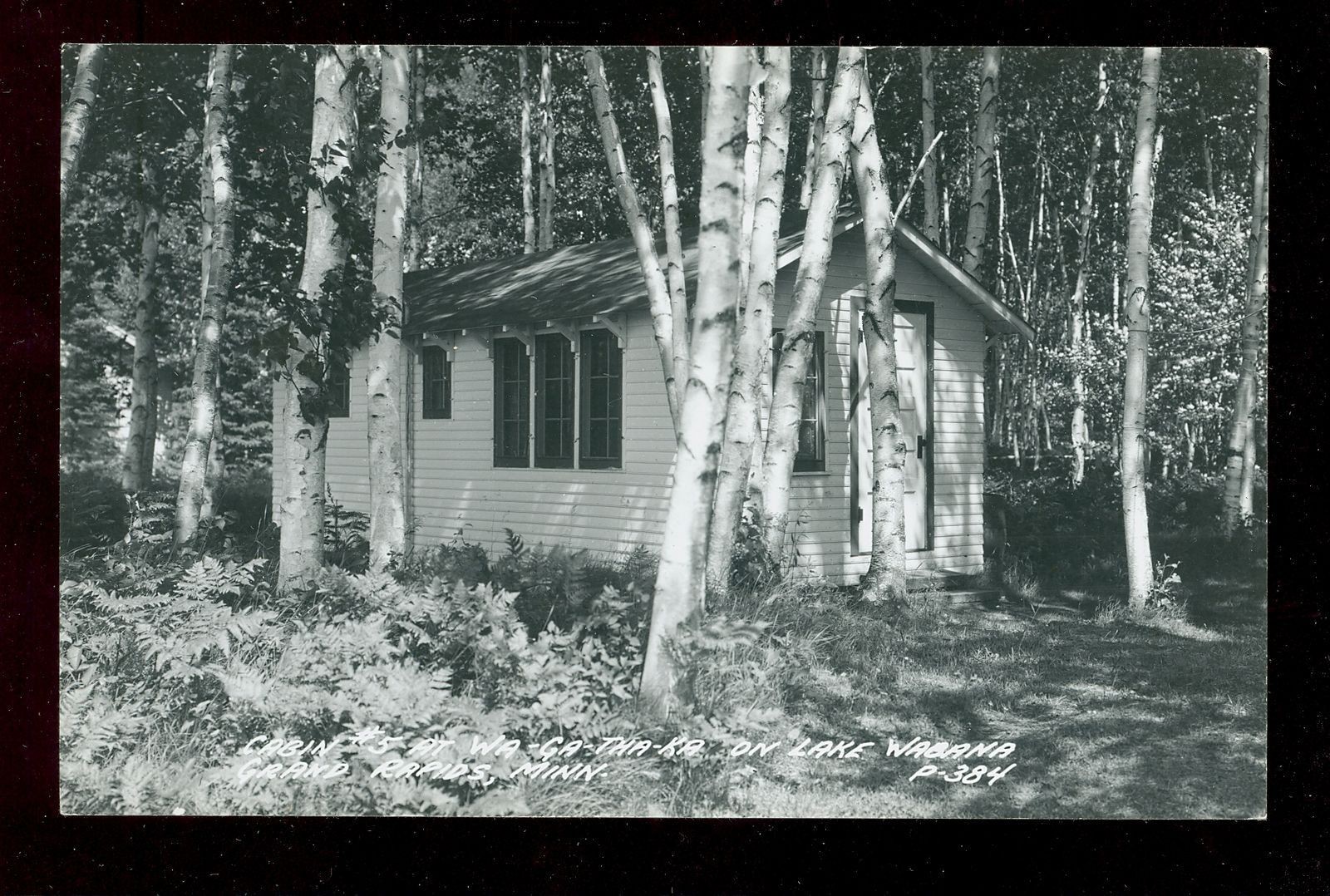1940's RPPC Cabin 5 WAGATHAKA Resort on Lake Wabana Grand Rapids MN