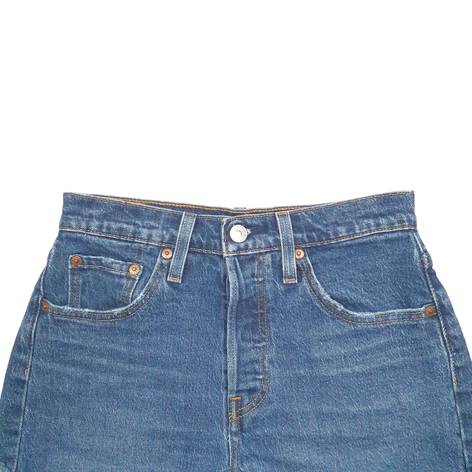 LEVIS 501 Jorts Blue Denim Jeans Cotton Shorts Womens W25 image 3