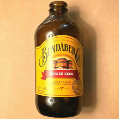 Bundaberg Collectible EMPTY Australian Ginger Beer Decorative Brown Glass Bottle