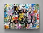 Banksy Canvas Wall Art " Life Is Beautiful " Framed Canvas Wall Art Decor Print