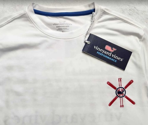 New boys Vineyard Vines ski flag USA long sleeve harbor performance tee - Picture 6 of 7