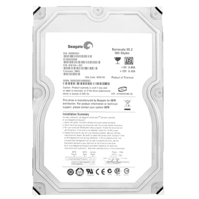 Festplatte Seagate 500Gb ST3500320NS 32Mb Cache 7200Rpn Sata II 3,5'' Zoll