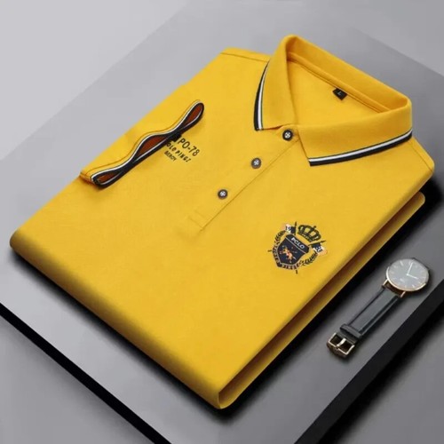 Polo uomo ricamata nuova maglietta estiva manica corta lusso bavero top - Foto 20 di 26