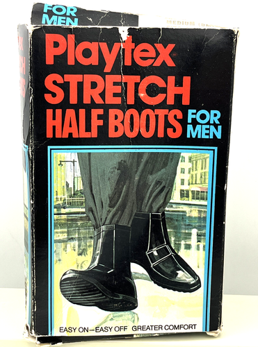 Vtg Playtex Stretch Rubber Half Boots 
