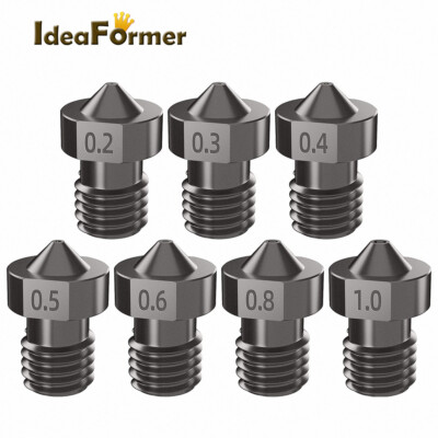 1PCS V6 Extruder Nozzle Hardened Steel M6 High Temperature For 1.75mm Filament